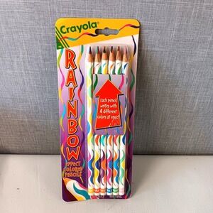 Crayola Rainbow Effect Colored Pencils 1993 Vintage Art Supplies 6 Pack New